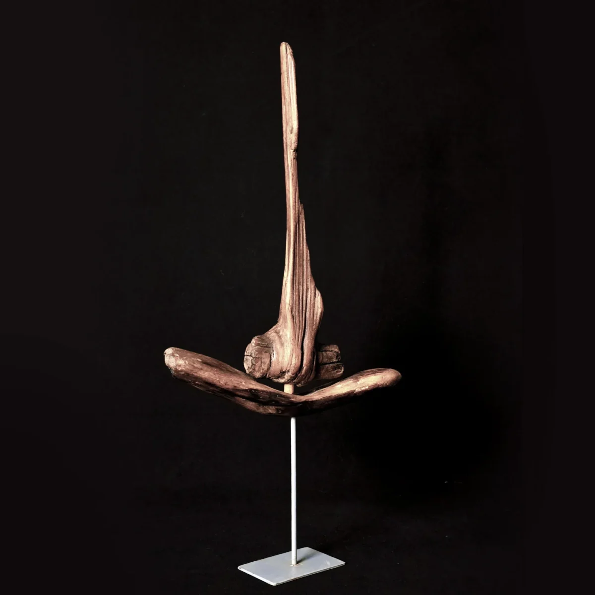 Ghost Sailor from the Age of Wind — olive wood sculpture