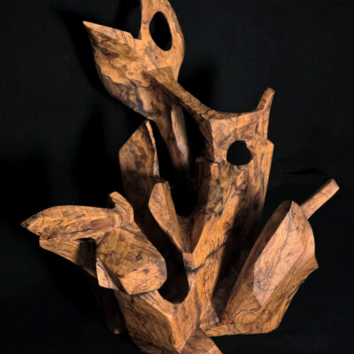 Temps pétrifié – sculpture en bois d’olivier