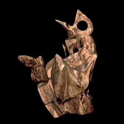Temps pétrifié – sculpture en bois d’olivier, photo 2
