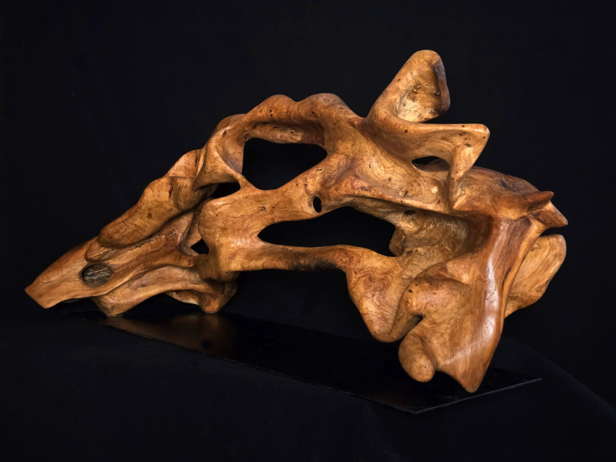 Labyrinthe de chair (Minotaure) – sculpture en bois d’olivier, photo 4