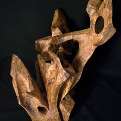 Temps pétrifié – sculpture en bois d’olivier, photo 4