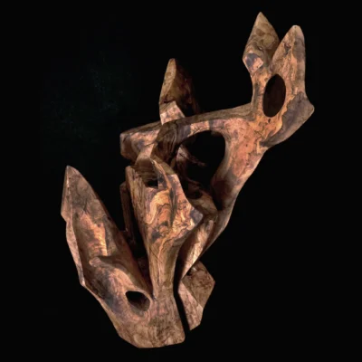 Temps pétrifié – sculpture en bois d’olivier, photo 4