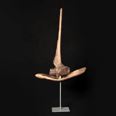 Voilier fantôme de l’ère du vent – sculpture en bois d’olivier, photo 2